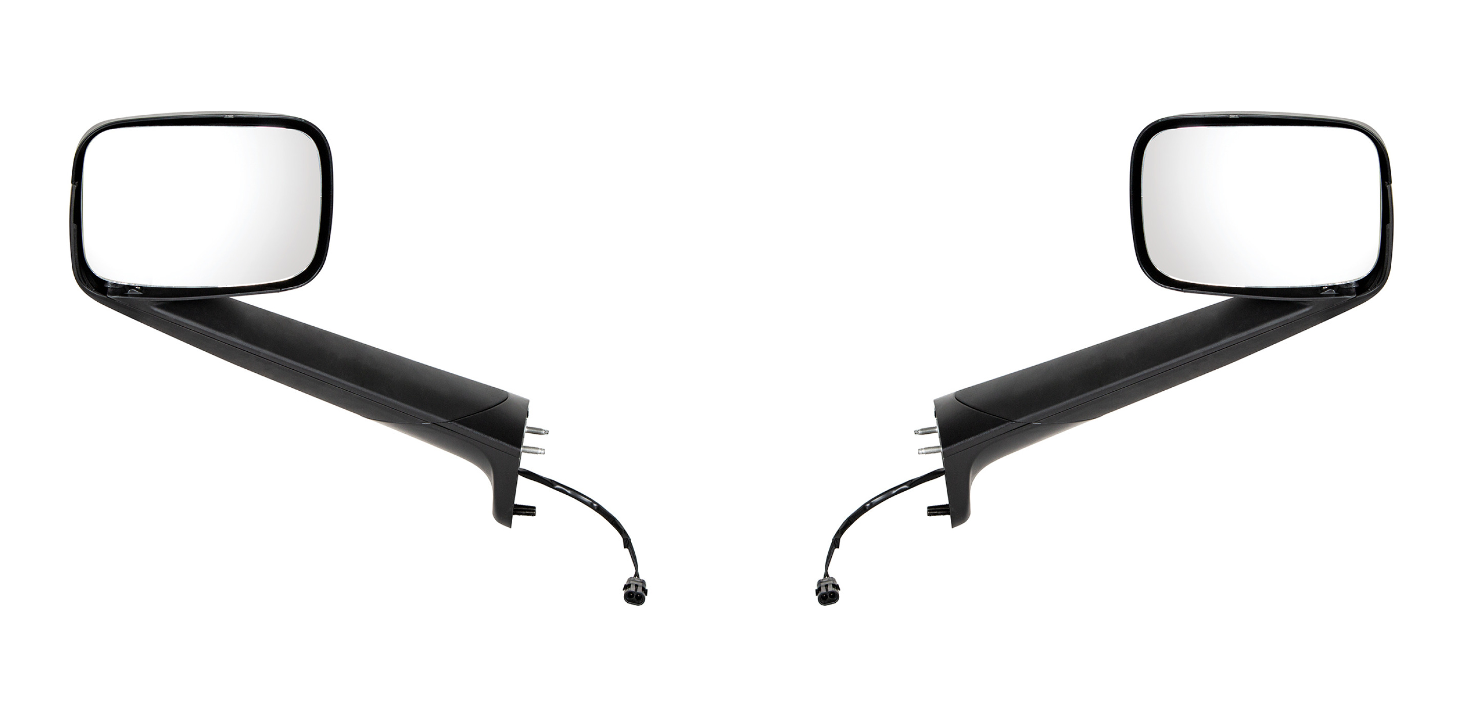 Black Hood Mirror With Heated Lens For 2018-2026 Freightliner Cascadia - Driver and Passenger (2pcs)