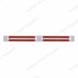 Chrome Top Mud Flap Plate With Four 10 LED 9" Light Bars - Red LED/Red Lens (Each)