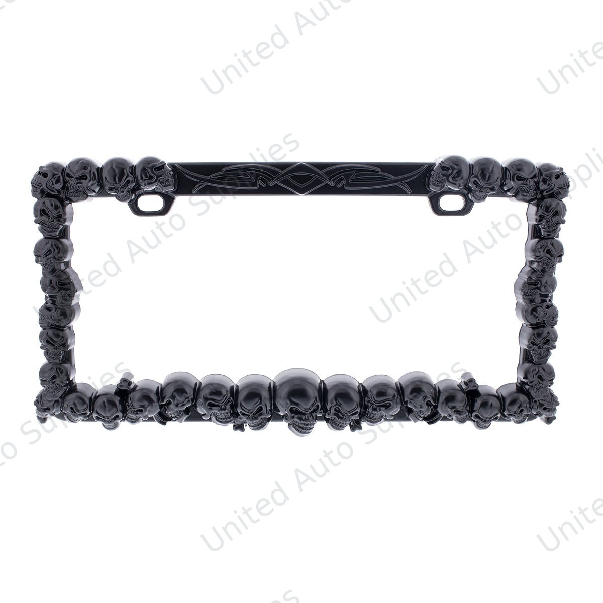 Skull License Plate Frame - Black