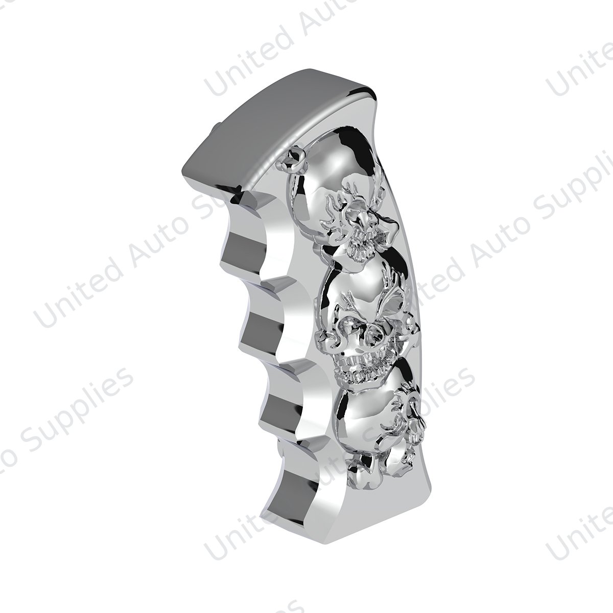 Thread-On Skulls Pistol Grip Gearshift Knob - Chrome