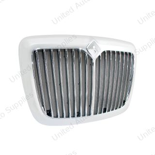 Chrome Grille With Straight Vertical Bars & Bug Screen For 2006-2017 International Prostar