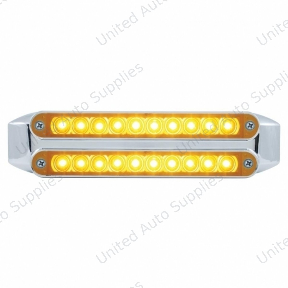 Dual 10 LED 6-1/2" Turn Signal Light Bars - Amber LED/Amber Lens