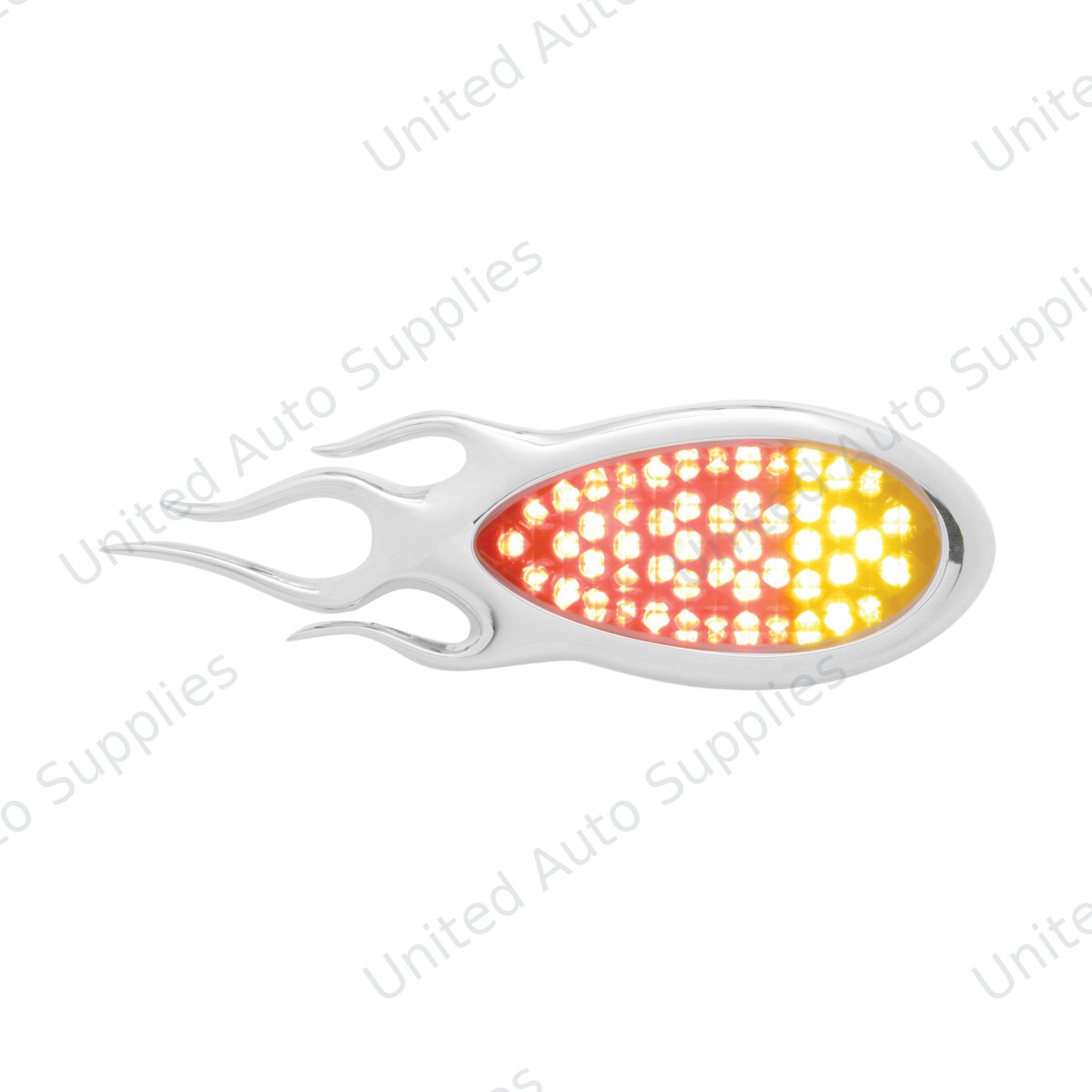 51 LED Duo "Inferno" Auxiliary/Utility Light With Flame Bezel - Red+Amber LED/Clear Lens