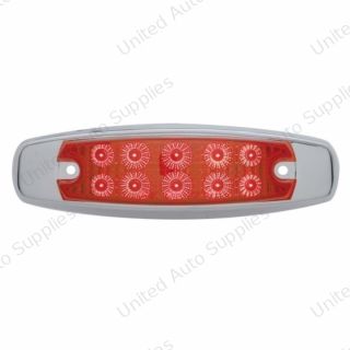 10 LED Reflector Rectangular Clearance/Marker Light - Red LED/Red Lens