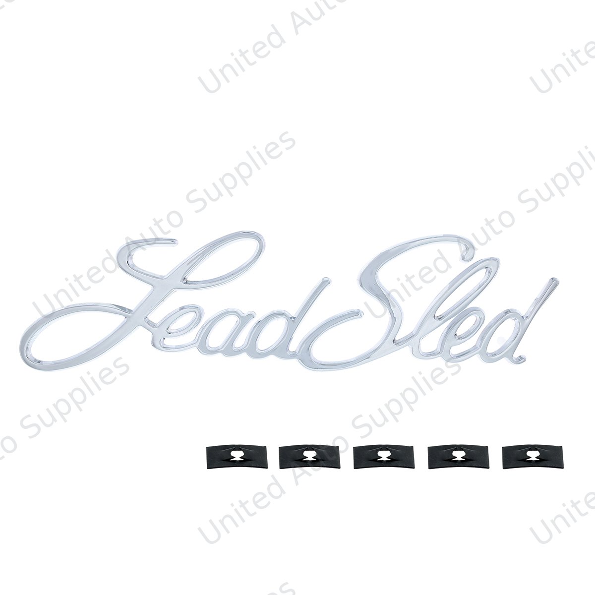 Chrome "Lead Sled" Script Emblem
