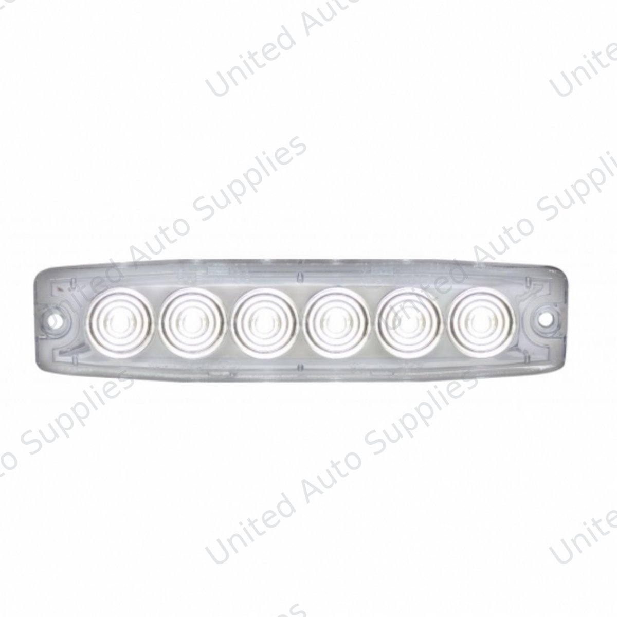 6 High Power LED Super Thin Warning Light - White LED/Clear Lens (Bulk)