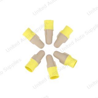 22-12 AWG Tan/Yellow Soft Vinyl Twist Connector (6-Pack)