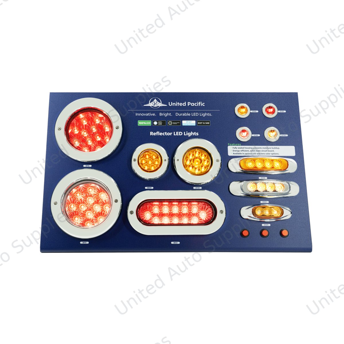 United Pacific LED Reflector Light Display