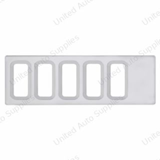 Chrome Plastic Dash Switch Panel Cover For International - 5 Openings