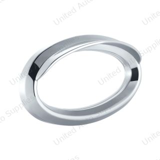 Chrome Plastic Bezels With Visor For 3" X 1-1/8" Peterbilt Door Emblem (Card of 2)