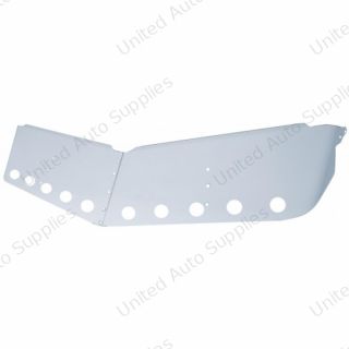 13" Stainless Low Roof Drop Sunvisor With Eight 2" Light Cutouts For Peterbilt (2004+)
