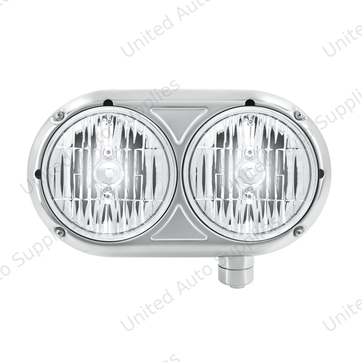 Headlight Assembly With Crystal Halogen Bulbs & 304 SS Housing For Peterbilt 359 - Passenger