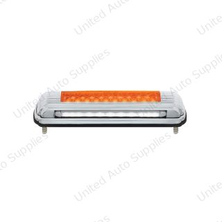 Chrome License Plate Light With Amber LED Auxiliary Light - Amber LED/Amber Lens