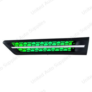Hood Air Intake Grille With Green LED For 2018-2024 Freightliner Cascadia 126 - Driver