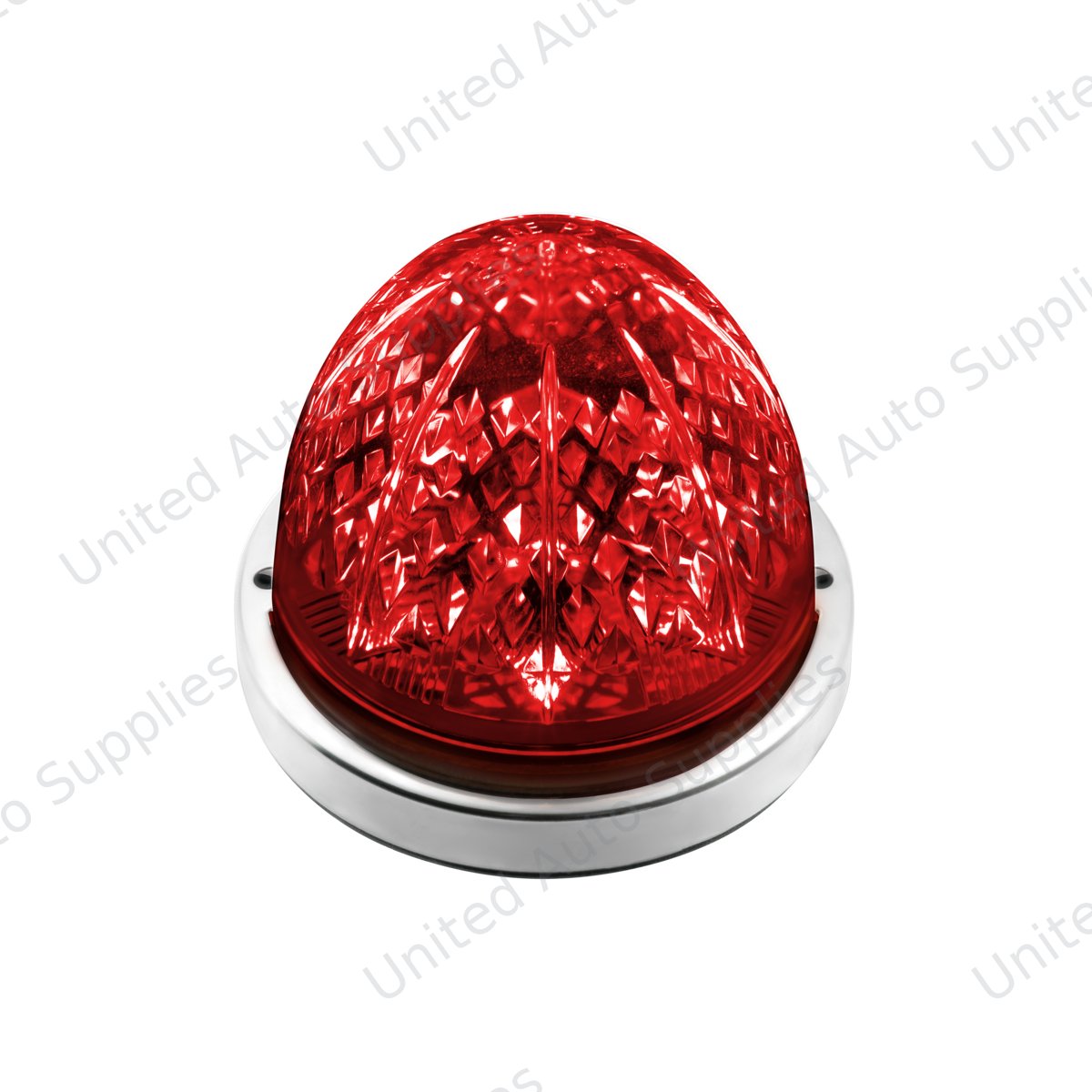 Crystal-Comet 9 LED Dual Function Watermelon Light With Stainless Steel Bezel-Red LED/Red Lens