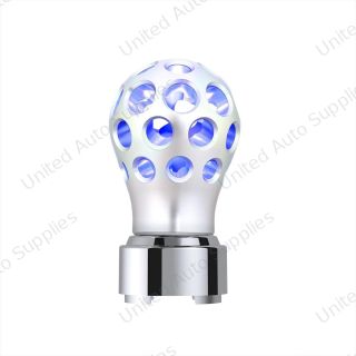 Thread-On Annodized Phoenix Ball Gearshift Knob With LED 9/10 Speed Adapter-Blue LED