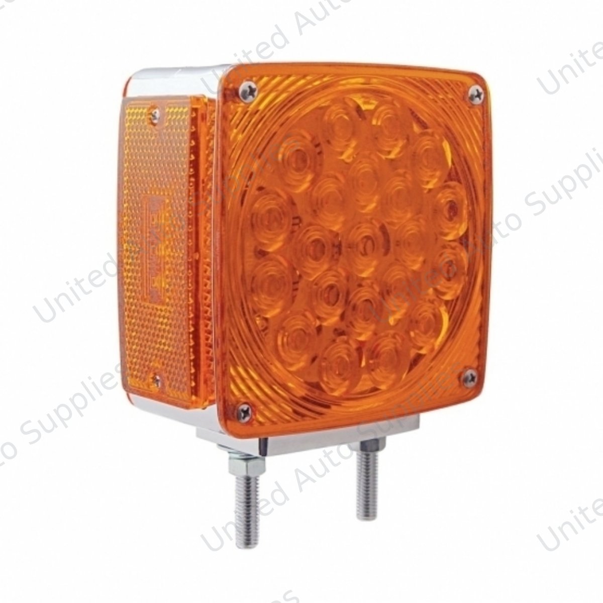 45 LED Double Stud Double Face Turn Signal Light (Passenger) - Amber & Red LED/Amber & Red Lens