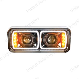High Power LED "Blackout" Projection Headlight With LED Turn Signal & Position Light Bar - Passenger