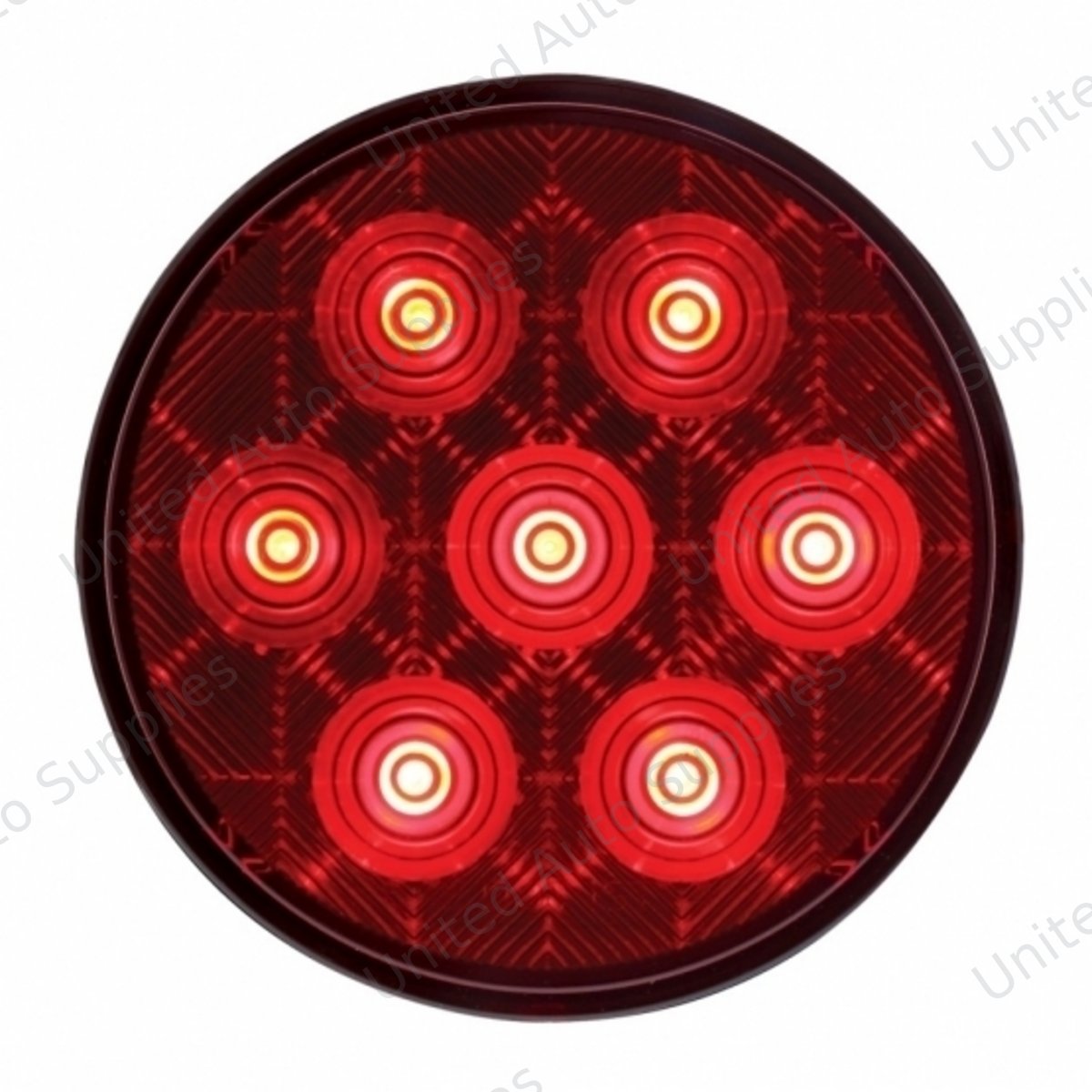 7 LED 4" Round Competition Series Light (Stop, Turn & Tail) - Red LED/Red Lens (Bulk)