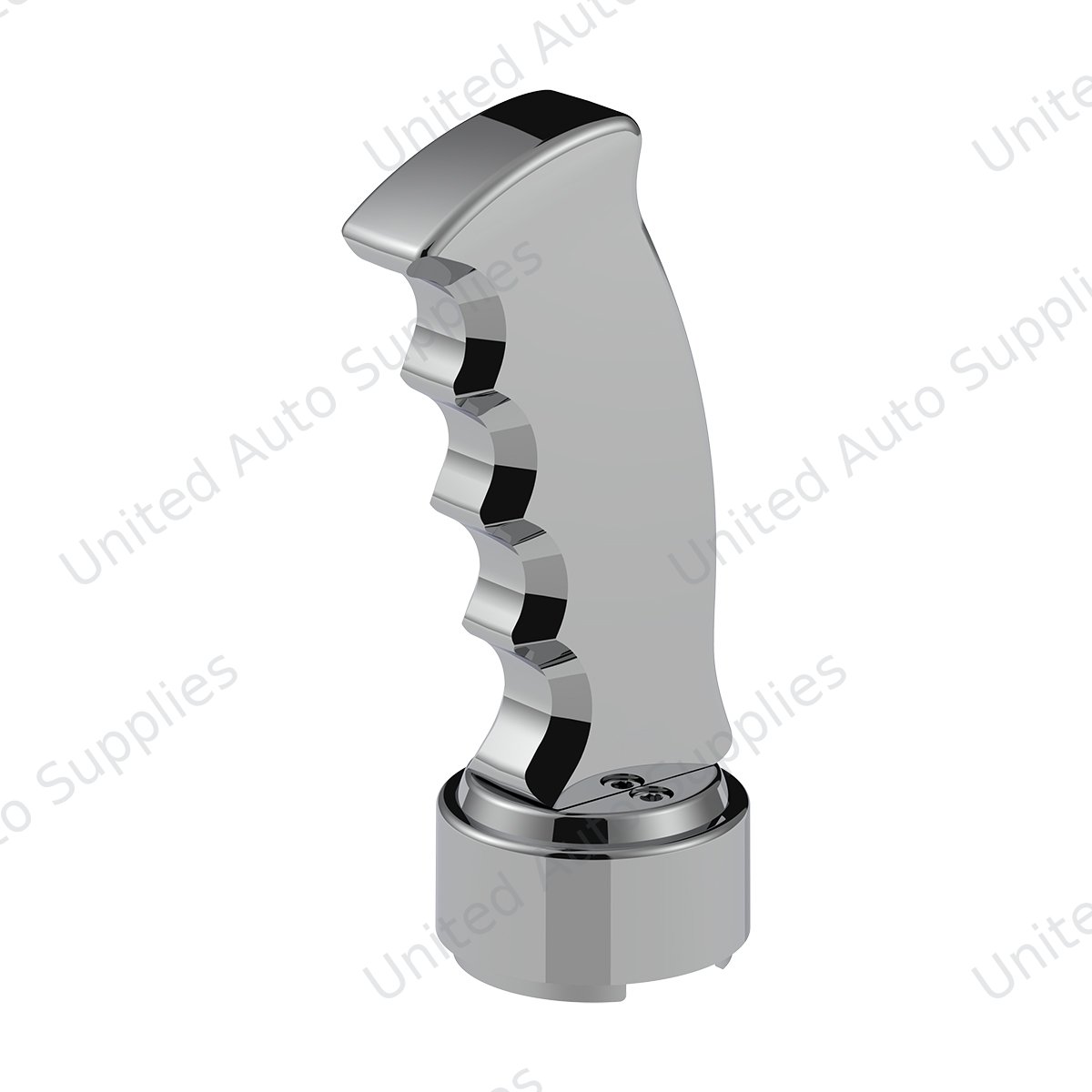 Thread-On Pistol Grip Gearshift Knob With Chrome 9/10 Speed Adapter - Chrome