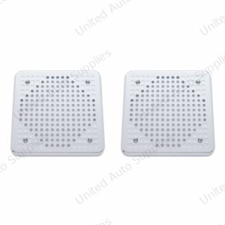Chrome 5-5/8" Square Speaker Cover For Various Kenworth Models (Pair)