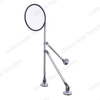 8-1/2" Convex Mirror With Stainless Tripod Fender Mirror Bracket
