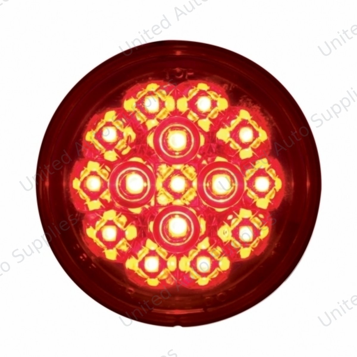 15 LED 2-3/8" Dual Function Signal Light For Harley Motorcycle - Red LED/Red Lens