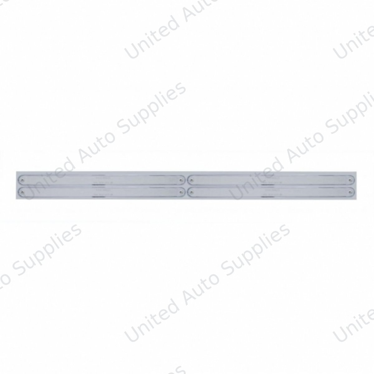 Chrome Top Mud Flap Plate With Four 14 LED 12" Light Bars - Red LED/Chrome Lens (Each)