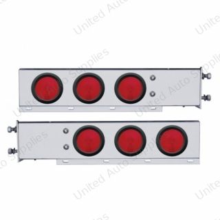 3-3/4" Bolt Pattern Stainless Spring Loaded Light Bar With 6X 4" Lights & Grommets (Pair)