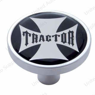 "Tractor" Short Air Valve Knob - Black Maltese Cross Sticker