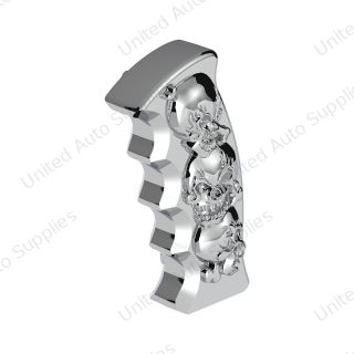 Thread-On Skulls Pistol Grip Gearshift Knob - Chrome