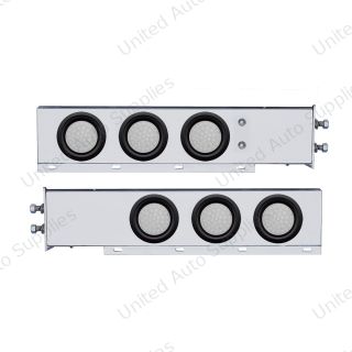 2" Bolt Pattern SS Spring Loaded Bar With 6X 36 LED 4" Lights -Red LED/Clear Lens (Pair)