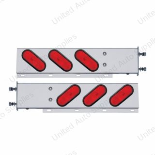 3-3/4" Bolt Pattern Stainless Spring Loaded Light Bar With 6X Oval Lights & Grommets (Pair)