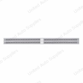 Chrome Top Mud Flap Plate With Four 14 LED 24" Light Bars - Red LED/Clear Lens (Each)