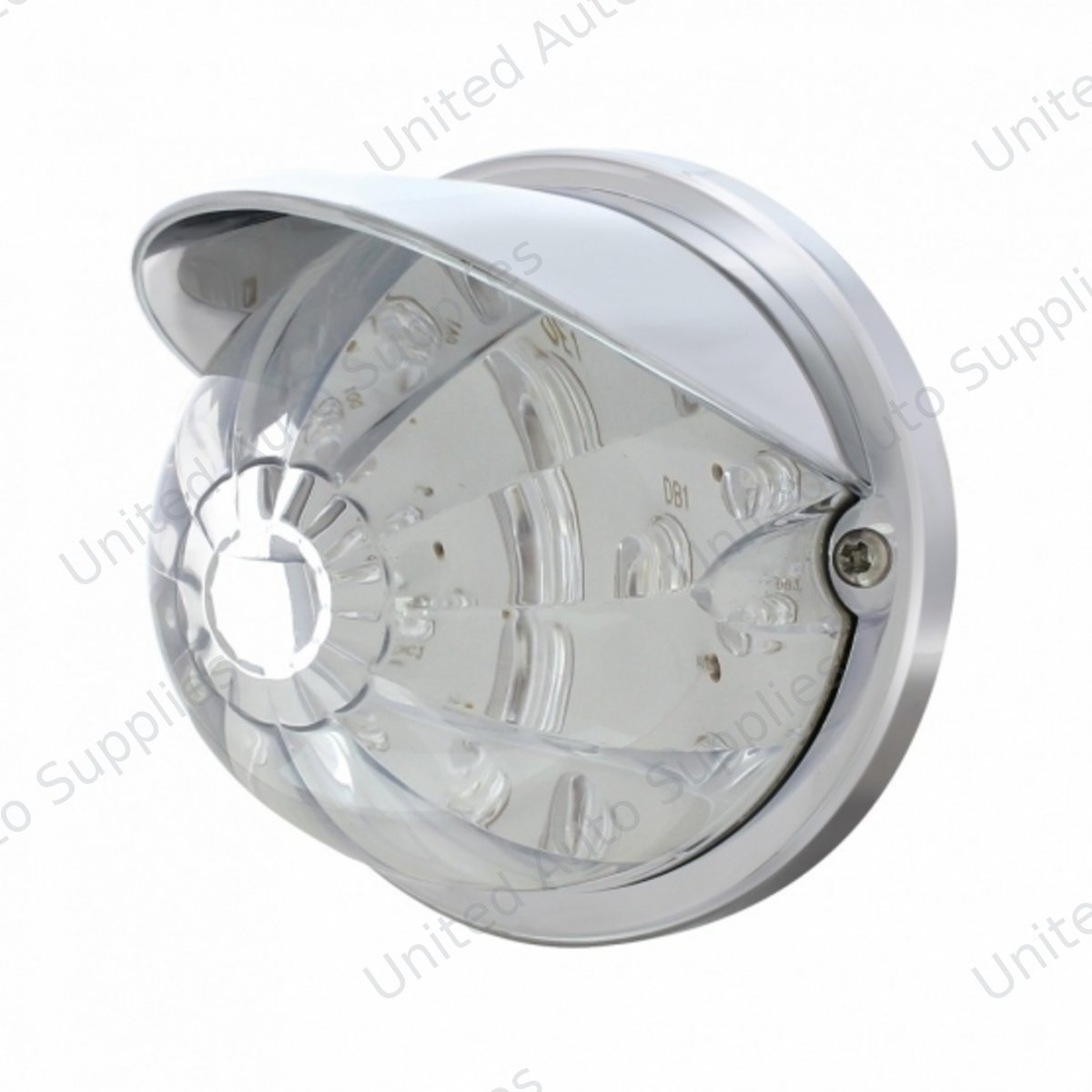 17 LED Watermelon Flush Mount Kit With Visor - Red LED/Clear Lens