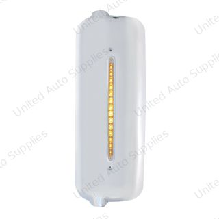 Mirror Cover With 14 LED 12" Light Bar For 2005 & Older Freightliner (Driver) - Amber LED/Clear Lens