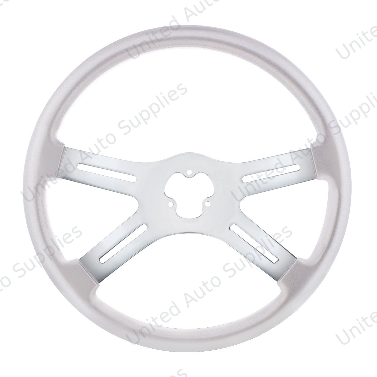 18" Candy Color 4 Spoke Steering Wheel - Liquid Silver
