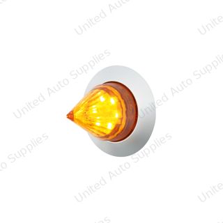 6 LED Dual Function 1-1/4" Spike Light With Stainless Steel Bezel(Clearance/Marker)-Amber LED/Amber Lens