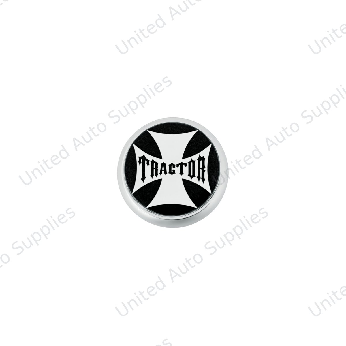 "Tractor" Deluxe Air Valve Knob - Black Maltese Cross Sticker