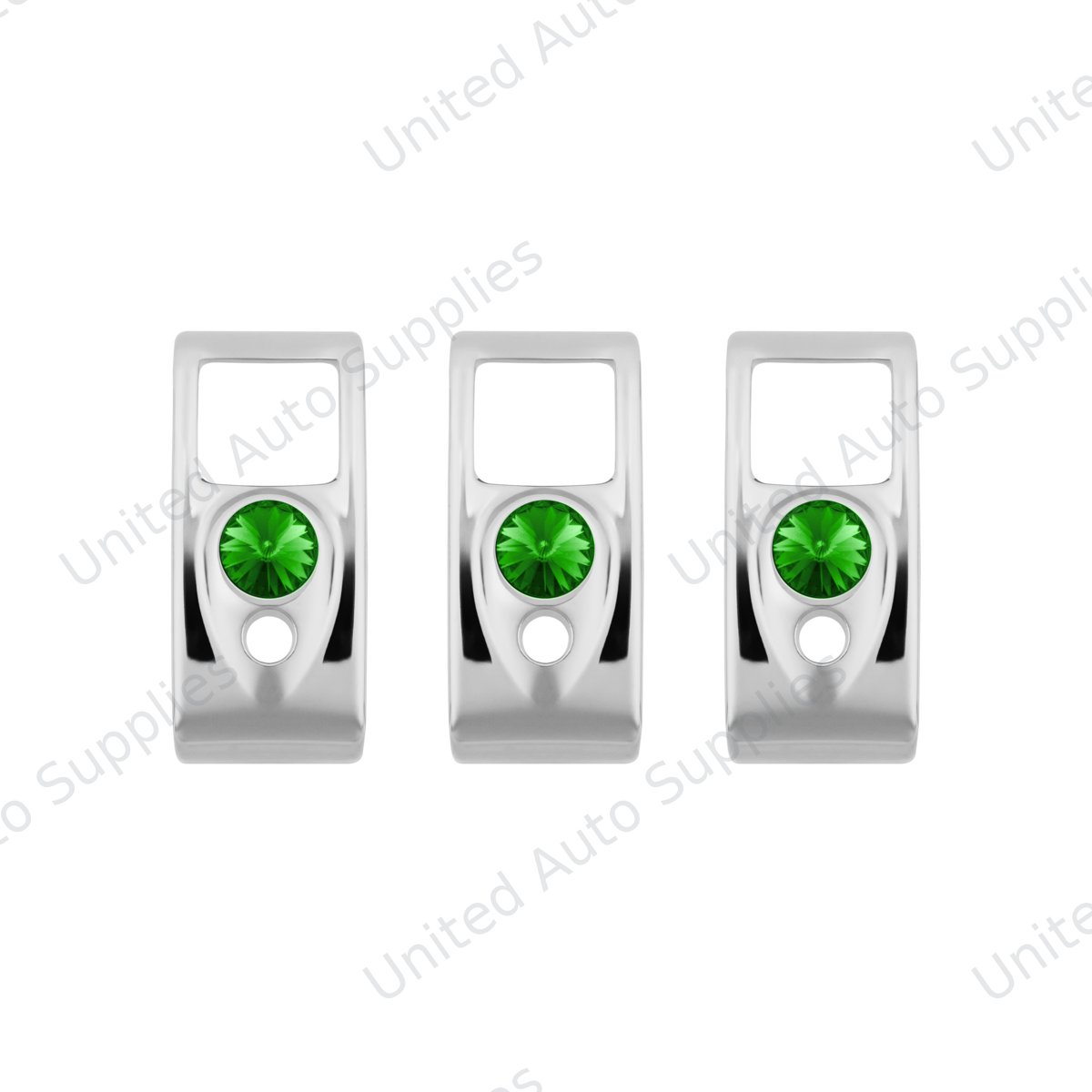 Rocker Switch Cover With Green Crystal For 2006+ Kenworth (Card Of 3)