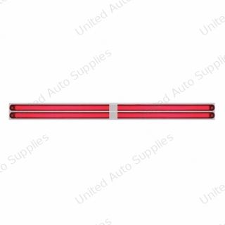 Chrome Top Mud Flap Plate With Four 24 LED 12" GloLight Bars - Red LED/Red Lens (Each)