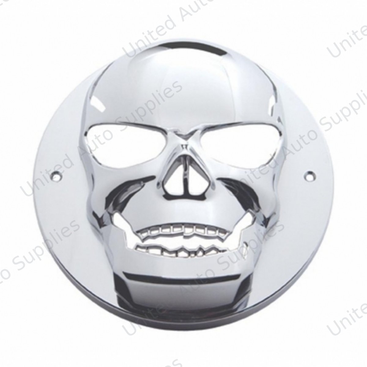 Chrome Plastic Skull Light Cover For 4” Round Grommet Mount Light