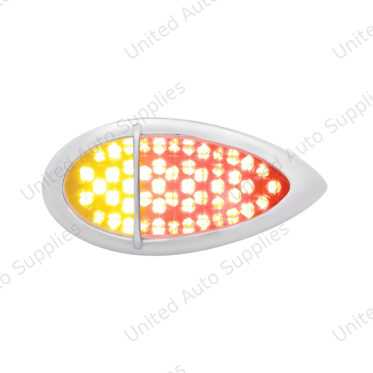 51 LED Duo "Baby Zephyr" Auxiliary/Utility Light With Bezel- Red+Amber LED/Clear Lens