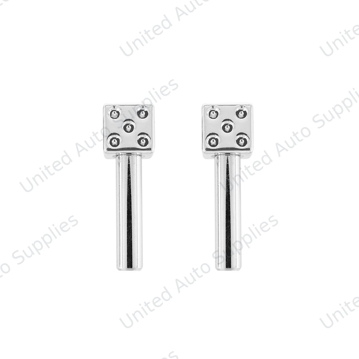 Chrome Dice Door Lock Knobs (2Pc/Set)