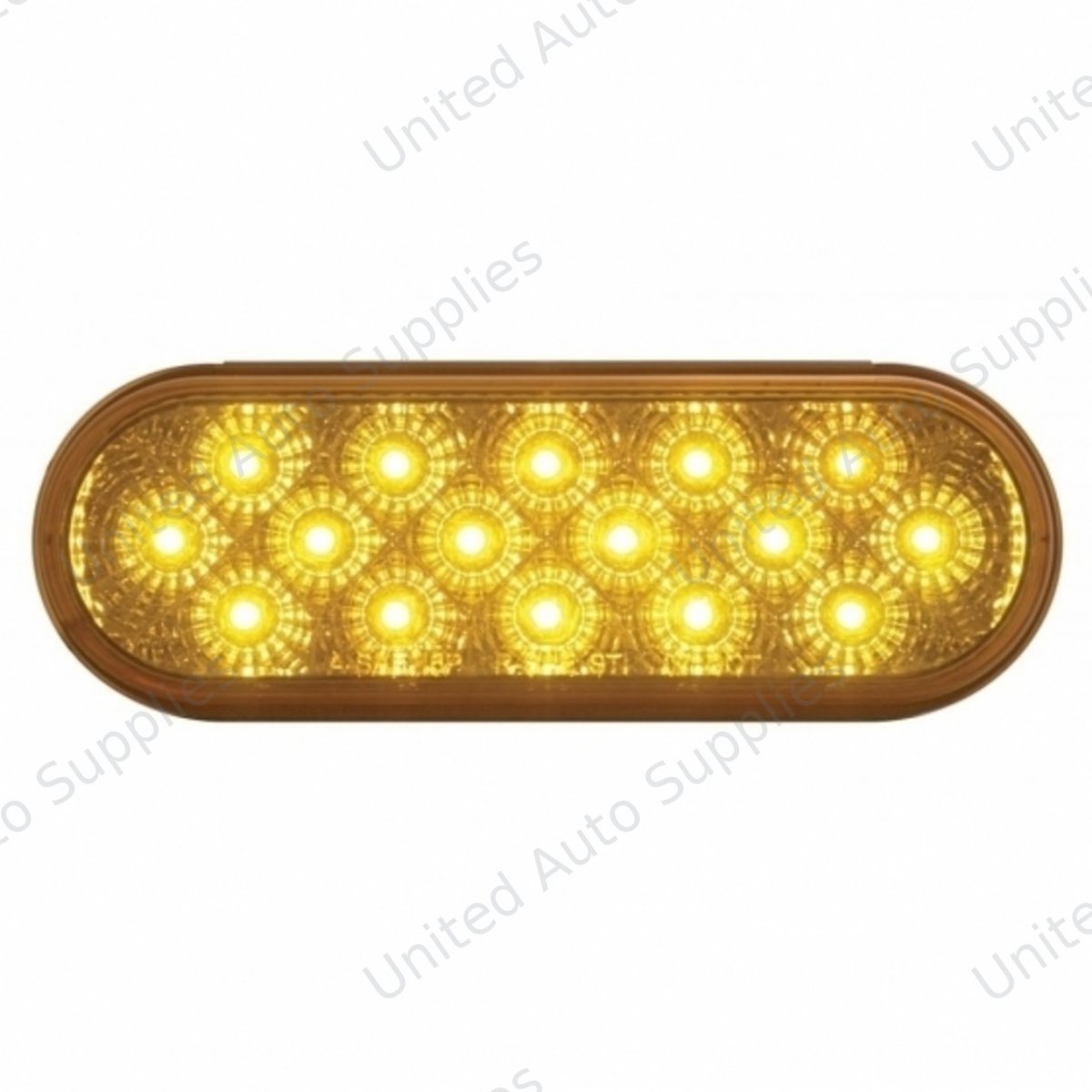 16 LED 6" Oval Reflector Turn Signal Light - Amber LED/Amber Lens
