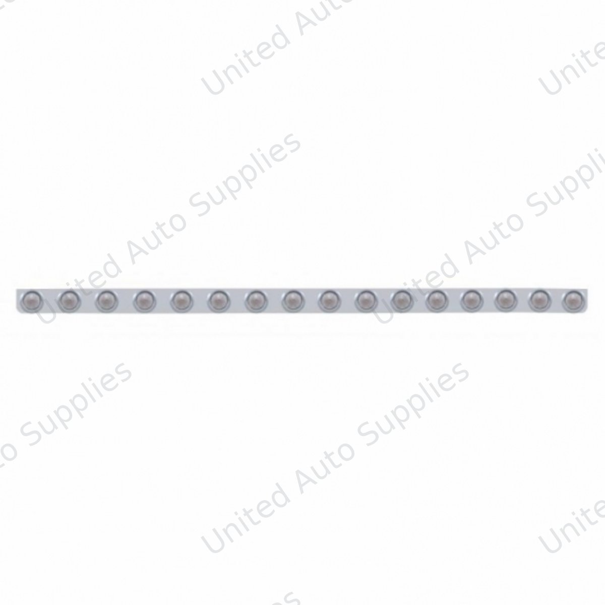 79-1/2" SS Bumper Light Bracket With 16X 9 LED 2" Beehive Lights & Visors -Amber LED/Clear Lens