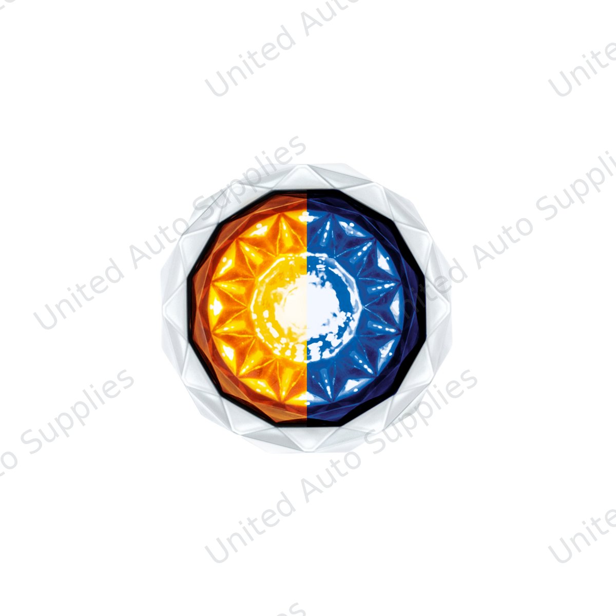 Double Fury 4 LED Dual Function 1-1/8" Crystal Watermelon Light-Amber & Blue LED