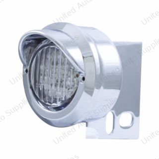 9 LED Mud Flap Hanger End Light With Visor - Red LED/Clear Lens