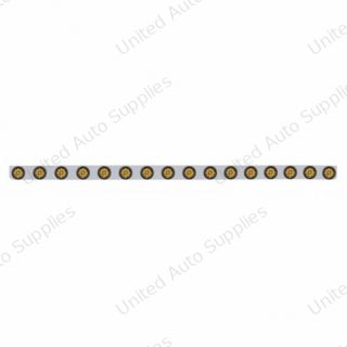 79-1/2" SS Bumper Light Bracket With 16X 9 LED 2" Reflector Light -Amber LED & Lens