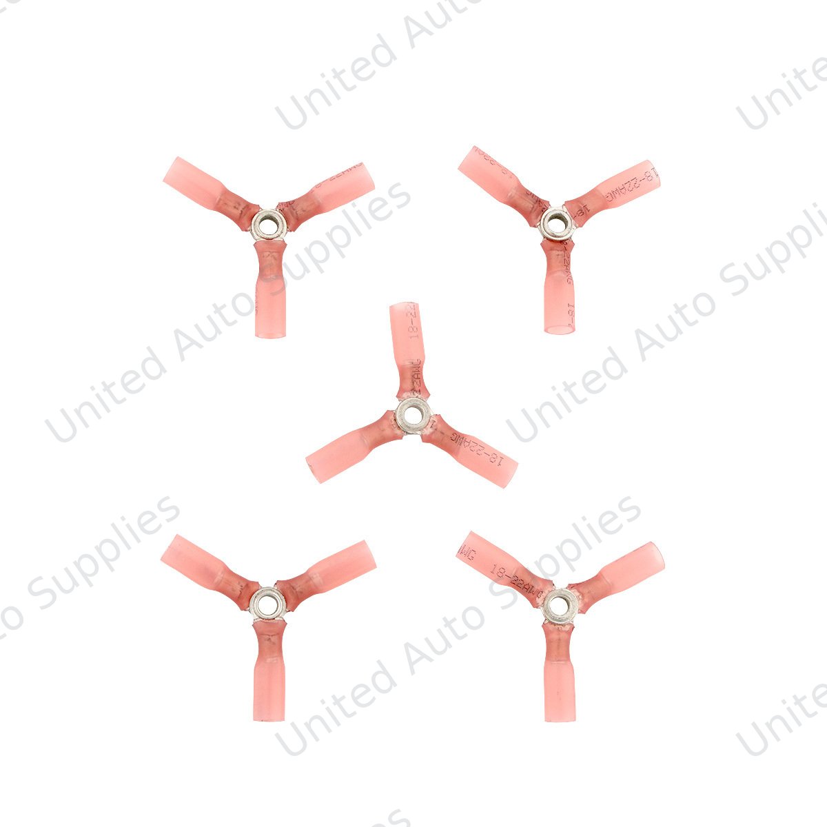 22-18 AWG 3-Way (Y) CS Heat Shrink Connector - Red (5-Pack)